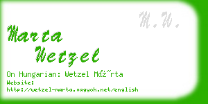 marta wetzel business card